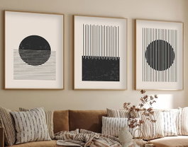 Wallity Huhu212 Cuadro Decorativo Enmarcado en MDF (3 Piezas) 50 x 70 cm